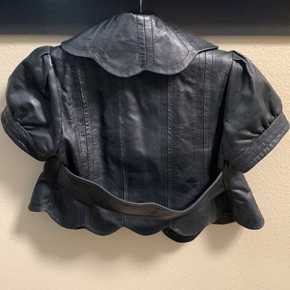 Tracy Reese Cropped Leather Jacket - Picture 3 of 8